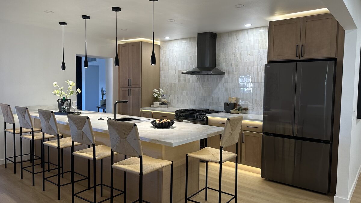 Kitchen remodel in Scottsdale with marble island by DYS Construction