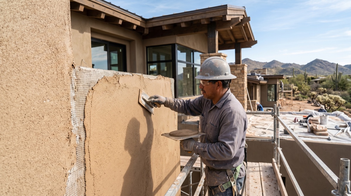 Stucco finish detail by DYS Construction