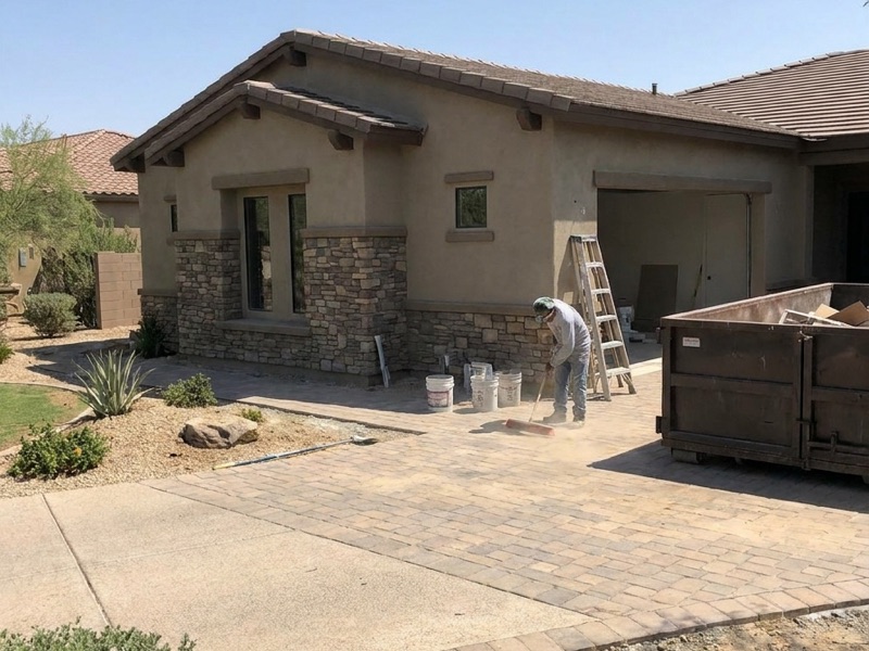 Stucco color matching and patch work by DYS Construction