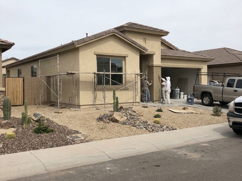 Stucco repair and elastomeric coating in Scottsdale home by DYS Construction